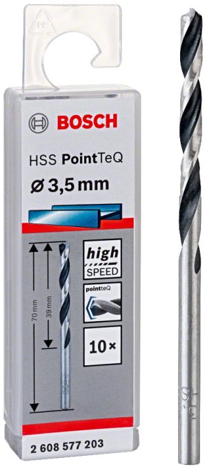 BOSCH HSS PointTeQ spirálový vrták 3.5mm (10 ks)