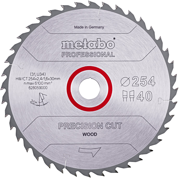 METABO pilový kotouč Precision Cut Wood Prof. 254x30mm (40 zubů)