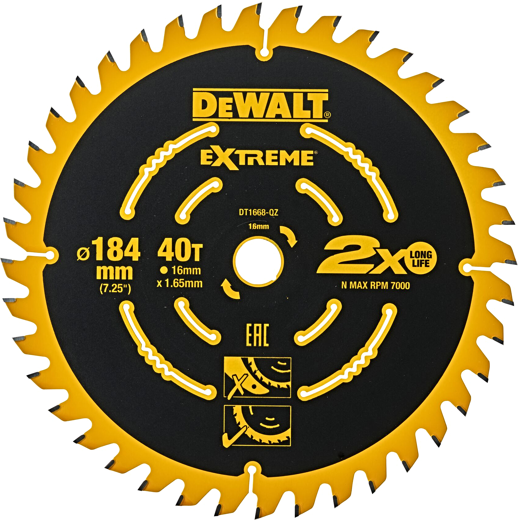 DeWALT DT1668 pilový kotouč Extreme (184mm/16mm)