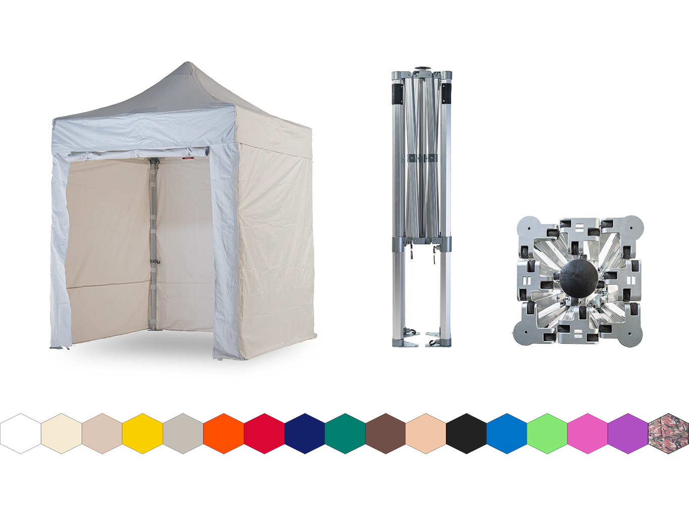 Nůžkový párty stan 2x2 m TENTino BIG HEXAGON EXTREME Barva opláštění: 1A - BÍLÁ