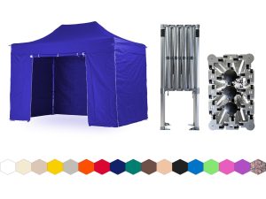 Nůžkový párty stan 2x4 m TENTino BIG HEXAGON Barva opláštění: 8A - MODRÁ