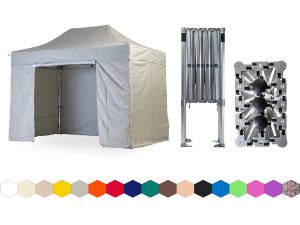 Nůžkový párty stan 2x4 m TENTino BIG HEXAGON Barva opláštění: 5A - ŠEDÁ