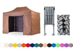 Nůžkový párty stan 2x4 m TENTino BIG HEXAGON Barva opláštění: 10A - HNĚDÁ
