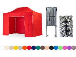 Nůžkový párty stan 2x4 m TENTino BIG HEXAGON Barva opláštění: 10B - SVĚTLE HNĚDÁ