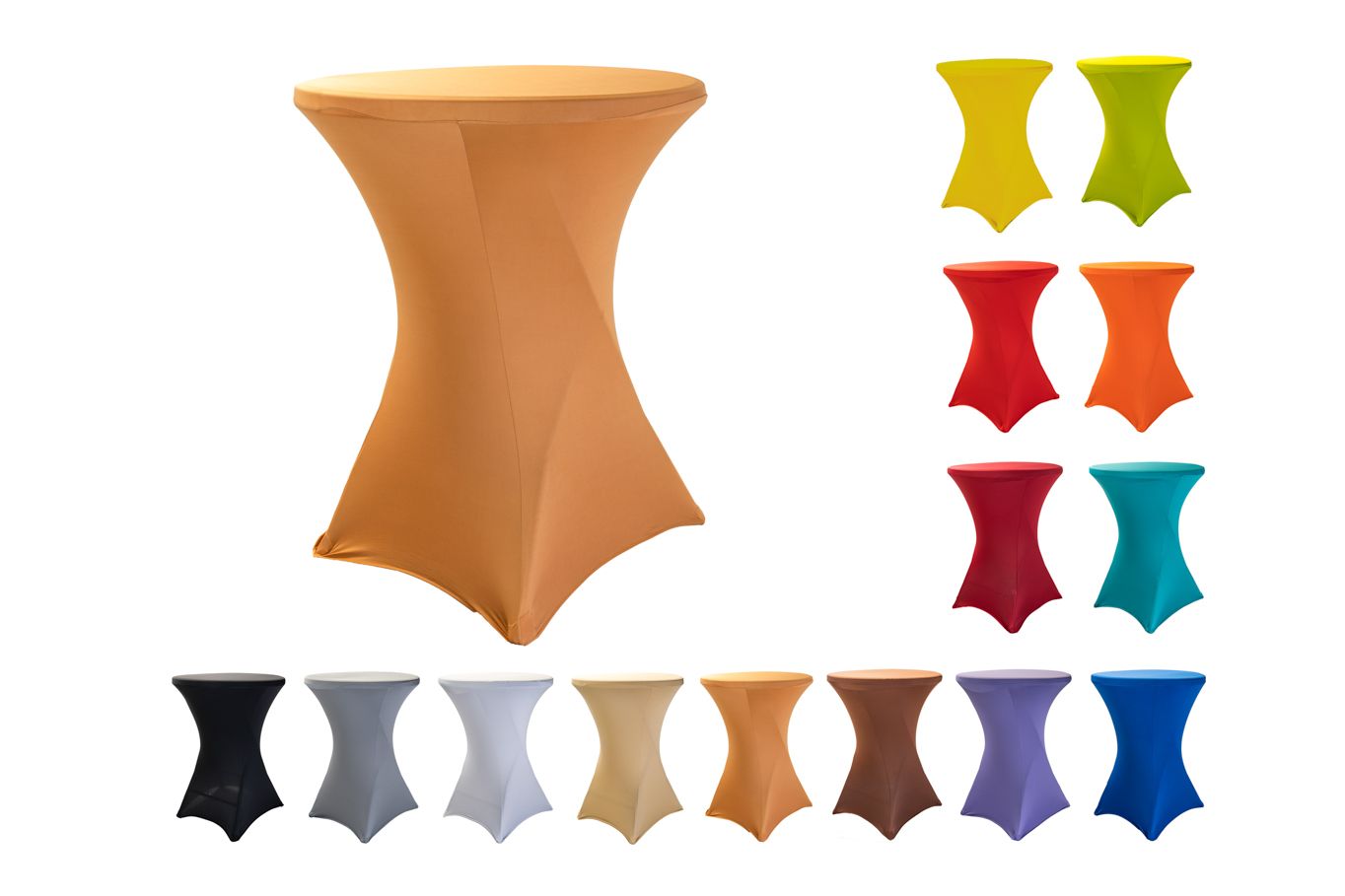 TENTino Elastický ubrus na koktejlový bistro stůl 60 cm VÍCE BAREV Barva: ZLATÁ