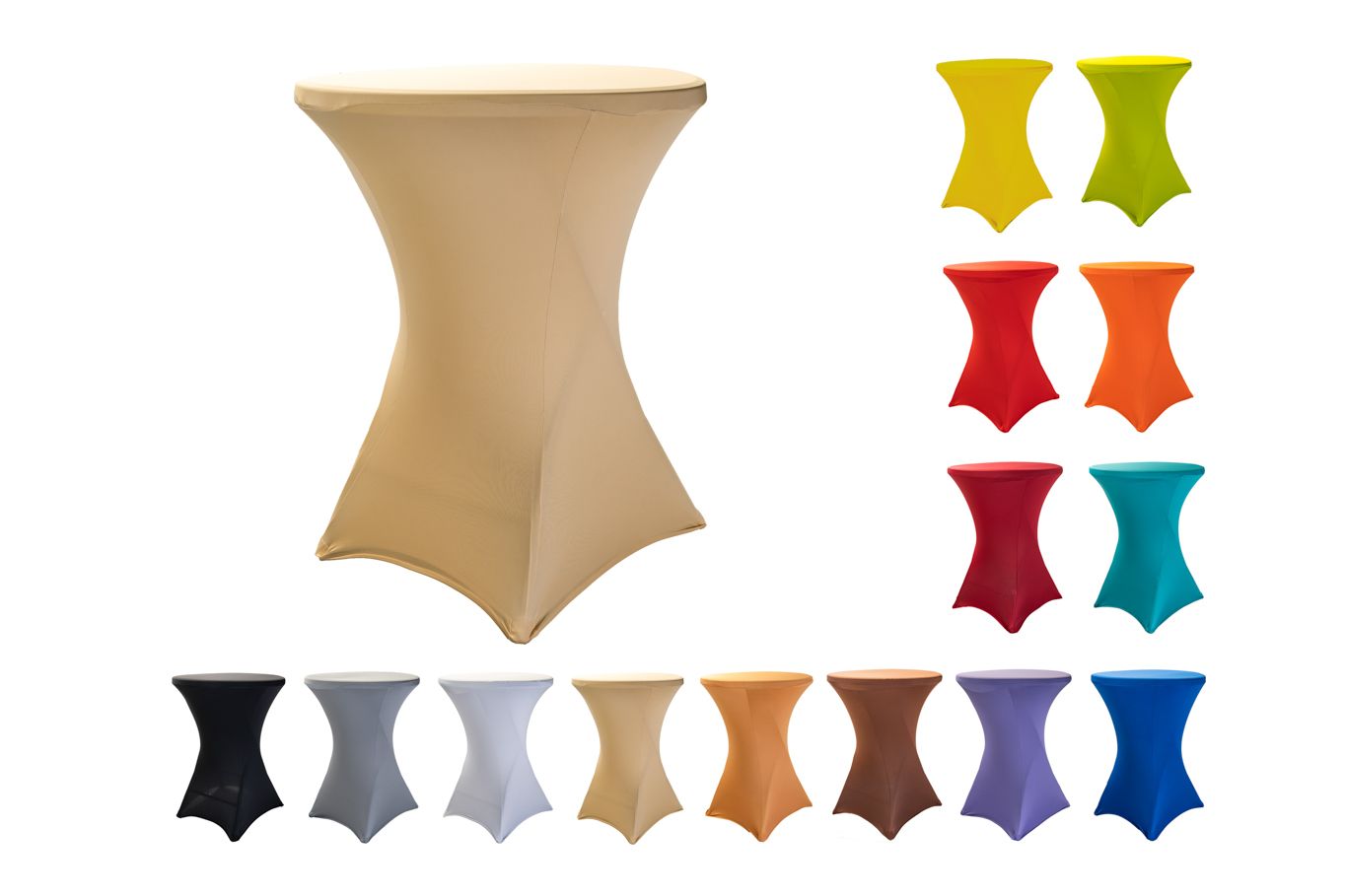 TENTino Elastický ubrus na koktejlový bistro stůl 60 cm VÍCE BAREV Barva: ŠAMPAŇ