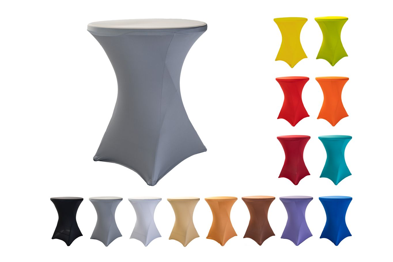 TENTino Elastický ubrus na koktejlový bistro stůl 60 cm VÍCE BAREV Barva: ŠEDÁ