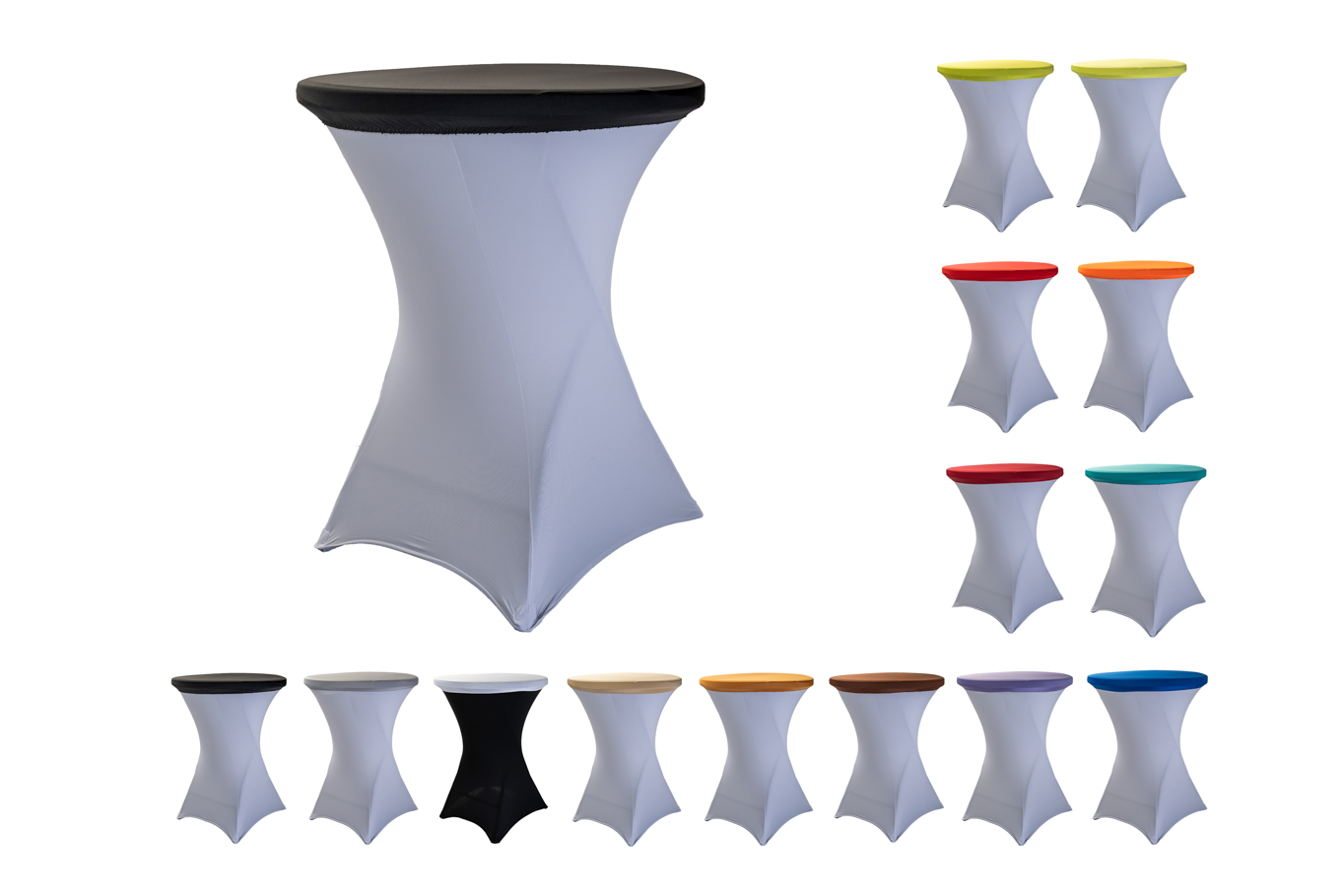 TENTino Elastická čepice na desku bistro stolu 60 cm VÍCE BAREV Barva: ČERNÁ