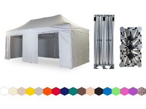 Nůžkový párty stan 3x6 m /6 noh TENTino BIG HEXAGON Barva opláštění: 5A - ŠEDÁ