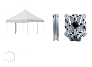 Nůžkový párty stan 5x5 m TENTino BIG HEXAGON Barva opláštění: 1A - BÍLÁ