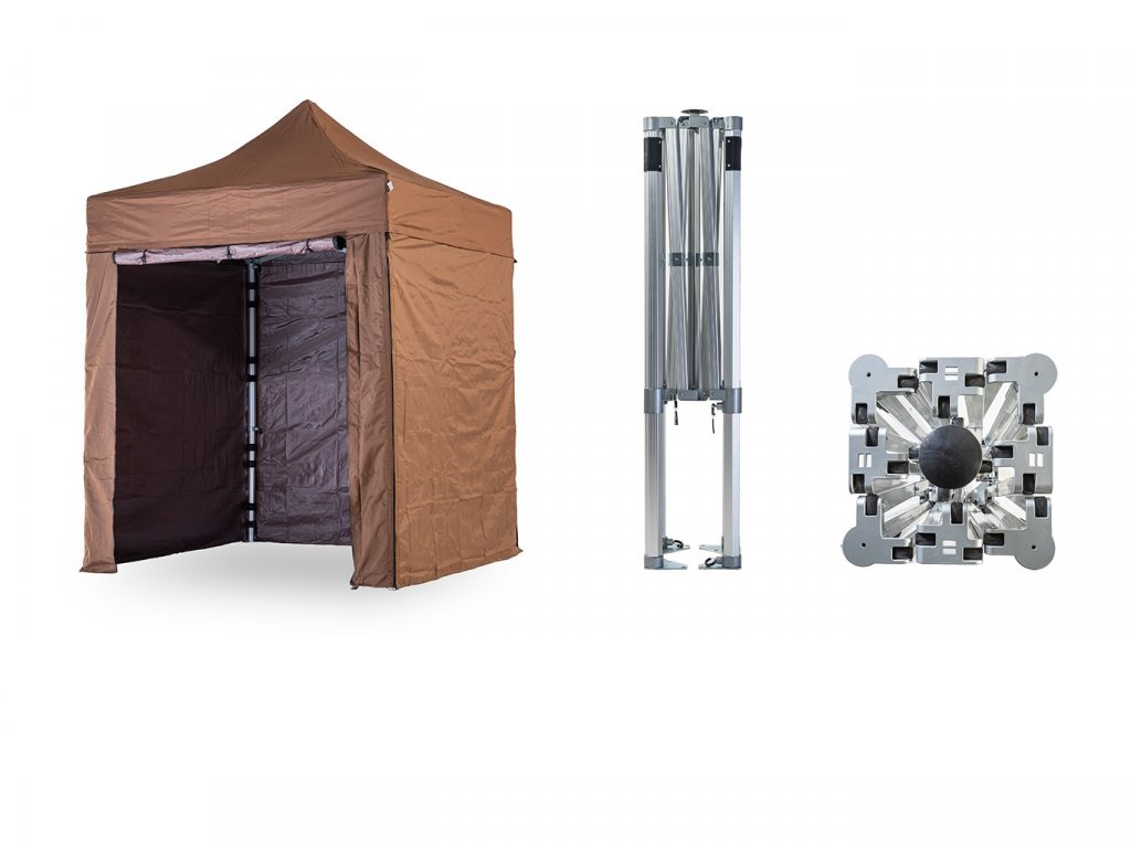 Nůžkový párty stan 2x2 m TENTino BIG HEXAGON Barva opláštění: 10A - HNĚDÁ