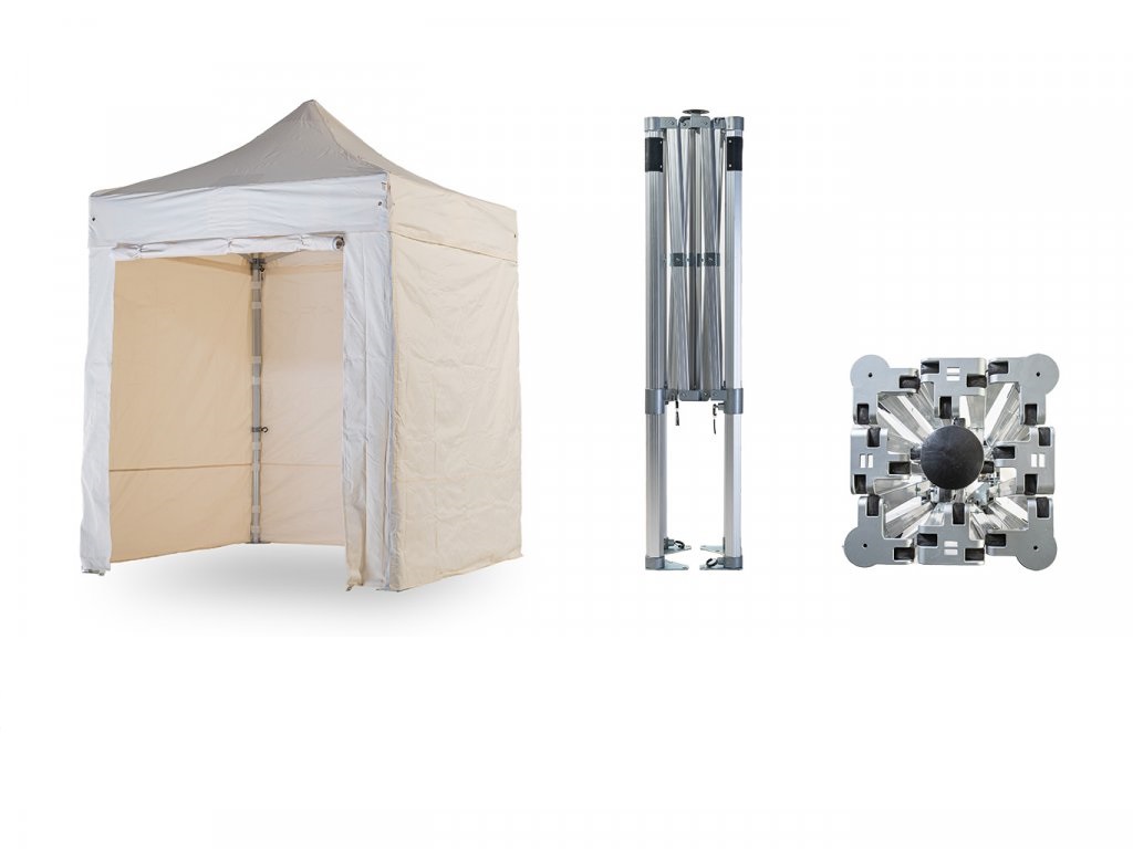 Nůžkový párty stan 2x2 m TENTino BIG HEXAGON Barva opláštění: 2A - KRÉMOVÁ