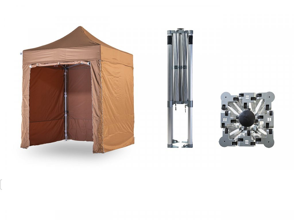 Nůžkový párty stan 2x2 m TENTino BIG HEXAGON Barva opláštění: 10B - SVĚTLE HNĚDÁ