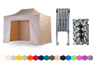 Nůžkový párty stan 2x4 m TENTino BIG HEXAGON EXTREME Barva opláštění: 3A - BÉŽOVÁ