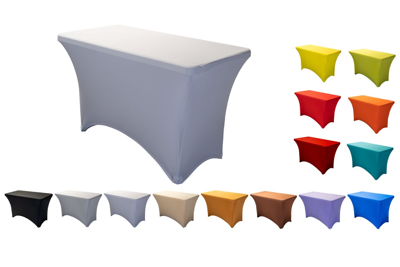 TENTino Elastický potah na skládací stůl 122x60 cm VÍCE BAREV Barva: BÍLÁ