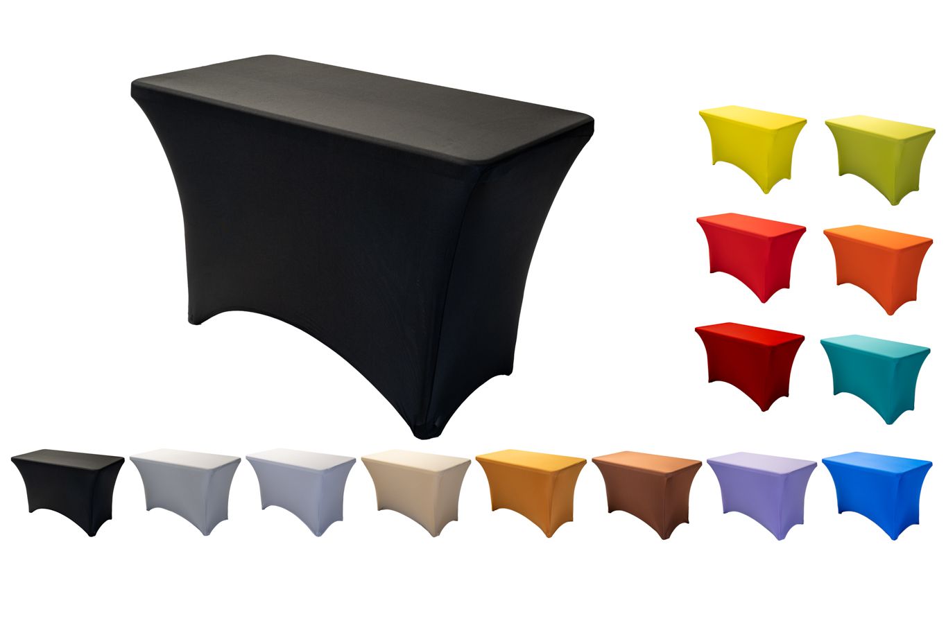 TENTino Elastický potah na skládací stůl 122x60 cm VÍCE BAREV Barva: ČERNÁ