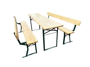 TENTino Profi pivní zahradní set 200x50 cm - STŮL + 2x LAVICE S OPĚRKOU