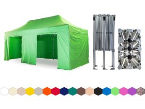 Nůžkový párty stan 4x6 m /6 noh TENTino BIG HEXAGON Barva opláštění: 13A - SVĚTLE ZELENÁ