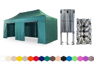 Nůžkový párty stan 4x6 m /6 noh TENTino BIG HEXAGON Barva opláštění: 9A - ZELENÁ