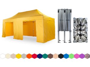 Nůžkový párty stan 4x6 m /6 noh TENTino BIG HEXAGON Barva opláštění: 4A - ŽLUTÁ