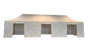 Nůžkový párty stan 4x12 m TENTino BIG HEXAGON EXTREME Barva opláštění: 7A - ČERVENÁ