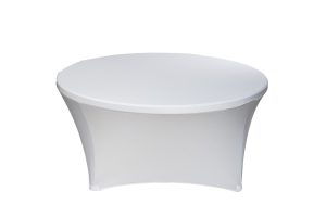 TENTino Elastický ubrus na kulatý stůl 152 cm Barva: BÍLÁ