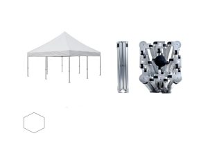 Nůžkový párty stan 6x6 m TENTino BIG HEXAGON EXTREME Barva opláštění: 7A - ČERVENÁ