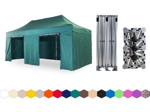 Nůžkový párty stan 3x6 m /6 noh TENTino BIG HEXAGON EXTREME Barva opláštění: 9A - ZELENÁ