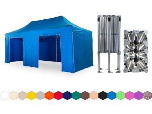Nůžkový párty stan 4x6 m /6 noh TENTino BIG HEXAGON EXTREME Barva opláštění: 12A - SVĚTLE MODRÁ