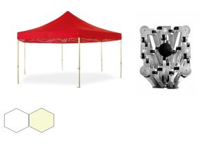 Nůžkový párty stan 3x3x3 m TENTino BIG HEXAGON EXTREME Barva opláštění: 2A - KRÉMOVÁ