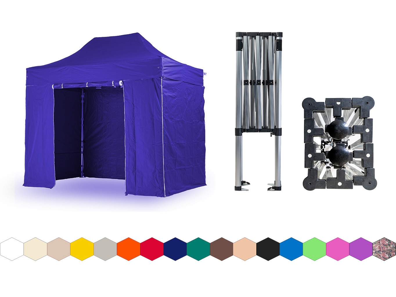 Nůžkový párty stan 2x3 m TENTino SMALL HEXAGON Barva opláštění: 8A - MODRÁ