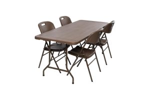 TENTino Zahradní set WOOD - STŮL 180x76 PŮL + 4x ŽIDLE