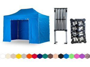 Nůžkový párty stan 2x4 m TENTino SMALL HEXAGON Barva opláštění: 12A - SVĚTLE MODRÁ