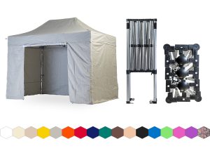 Nůžkový párty stan 2x4 m TENTino SMALL HEXAGON Barva opláštění: 5A - ŠEDÁ