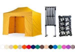 Nůžkový párty stan 2x4 m TENTino SMALL HEXAGON Barva opláštění: 4A - ŽLUTÁ