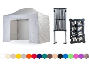 Nůžkový párty stan 2x4 m TENTino SMALL HEXAGON Barva opláštění: 10B - SVĚTLE HNĚDÁ