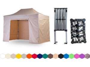 Nůžkový párty stan 2x4 m TENTino SMALL HEXAGON Barva opláštění: 3A - BÉŽOVÁ