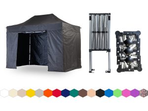 Nůžkový párty stan 2x4 m TENTino SMALL HEXAGON Barva opláštění: 11A - ČERNÁ