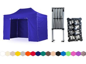 Nůžkový párty stan 2x4 m TENTino SMALL HEXAGON Barva opláštění: 8A - MODRÁ