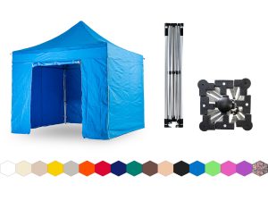 Nůžkový párty stan 3x3 m TENTino SMALL HEXAGON Barva opláštění: 12A - SVĚTLE MODRÁ