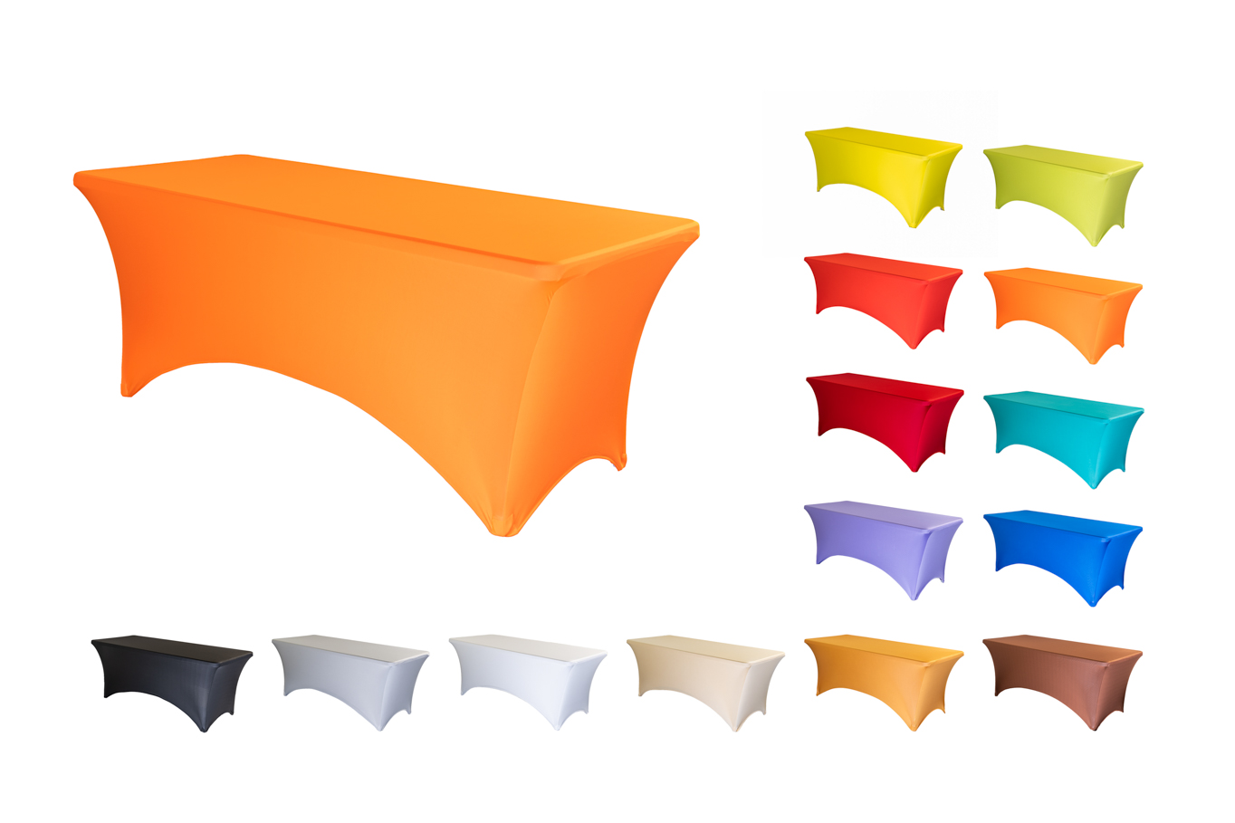 TENTino Elastický potah na skládací stůl 180x76 cm VÍCE BAREV Barva: ORANŽOVÁ