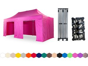 Nůžkový párty stan 3x6 m TENTino SMALL HEXAGON Barva opláštění: 14A - RŮŽOVÁ