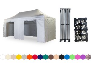 Nůžkový párty stan 3x6 m TENTino SMALL HEXAGON Barva opláštění: 5A - ŠEDÁ