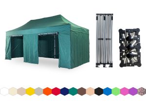 Nůžkový párty stan 3x6 m TENTino SMALL HEXAGON Barva opláštění: 9A - ZELENÁ