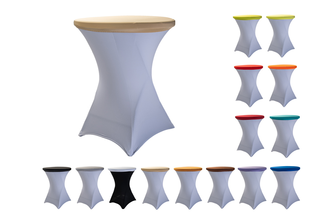 TENTino Elastická čepice na desku bistro stolu 80 cm VÍCE BAREV Barva: ŠAMPAŇ