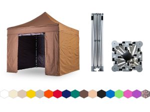 Nůžkový párty stan 3x3 m TENTino BIG HEXAGON EXTREME Barva opláštění: 10A - HNĚDÁ