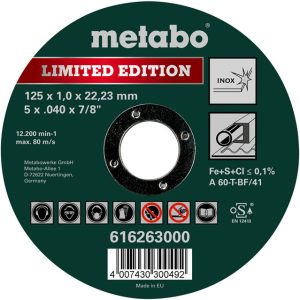 METABO rovný řezný kotouč na nerez a kov 125mm (1 mm)