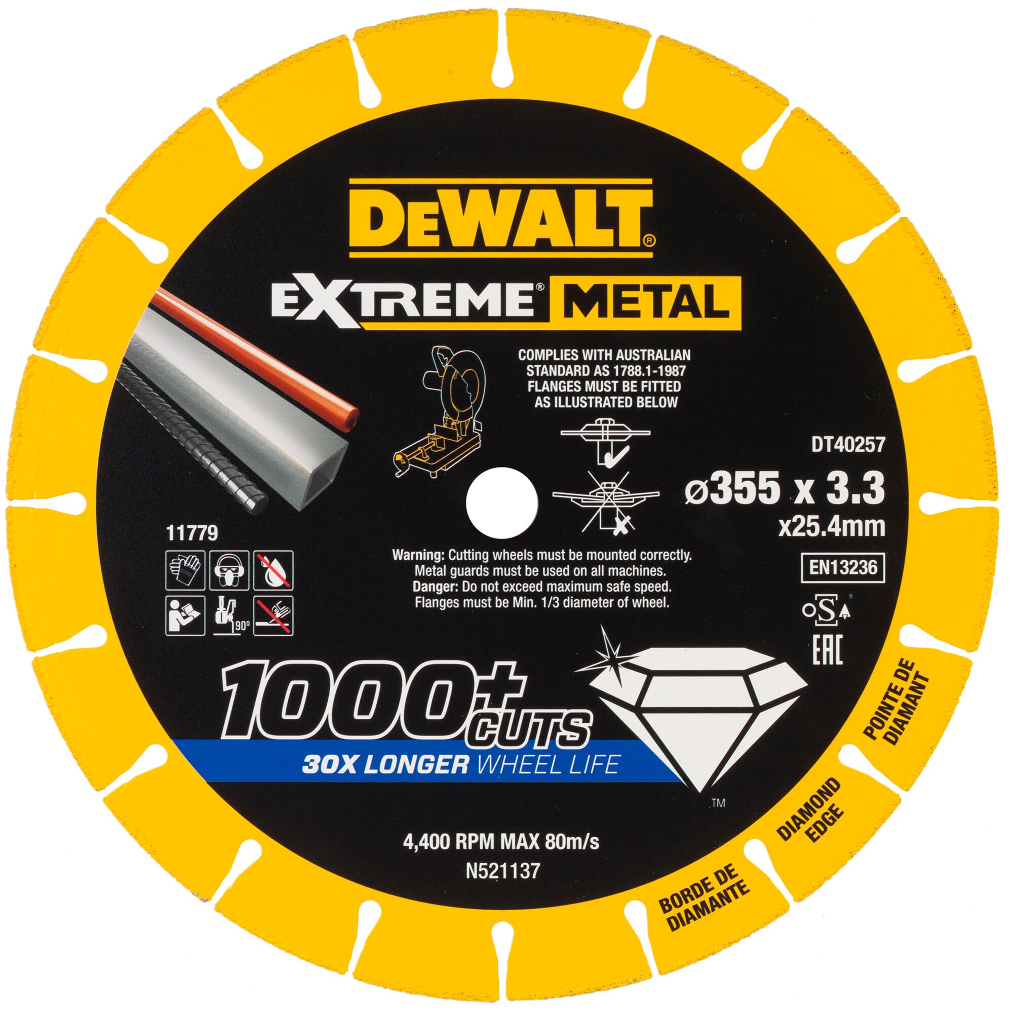 DeWALT DT40257 355x25.4mm diamantový kotouč na kov Extreme Metal