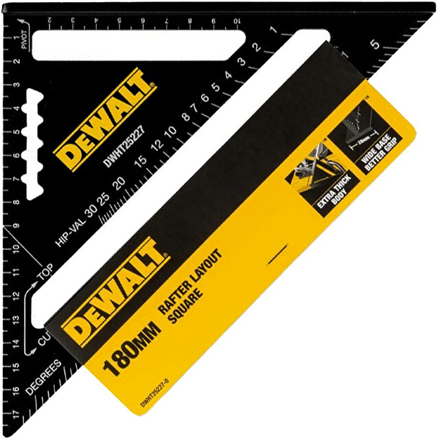 DeWALT DWHT25227-0 hliníkový tesařský úhelník 180mm