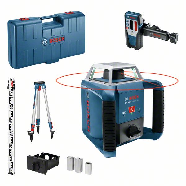 BOSCH GRL 400 H + LR1 + BT 150 + GR 240 stavební rotační laser